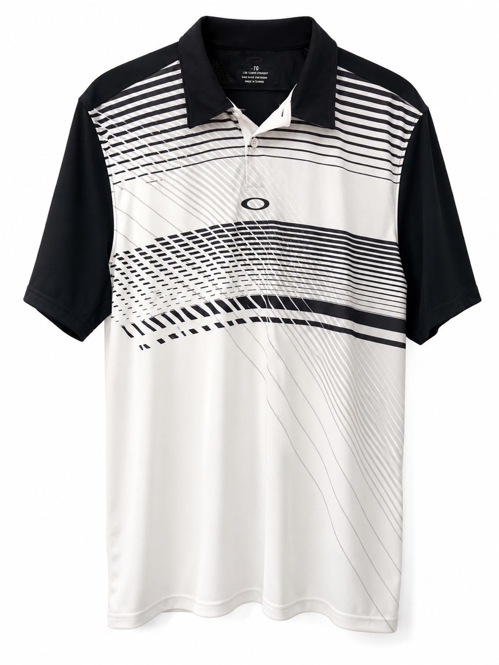 ⛳️ Oakley Men’s Black, Gray & White Striped Performance Polo  XL